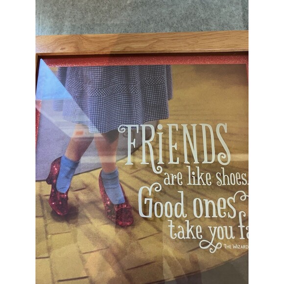 Hallmark Wizard of Oz Quote Art Friends Are Like Shoes Framed Dorothy Ruby Shoes - Picture 10 of 15